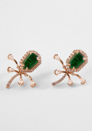 Outhouse-Emerald Green Faena Mini Earcuffs-INDIASPOPUP.COM
