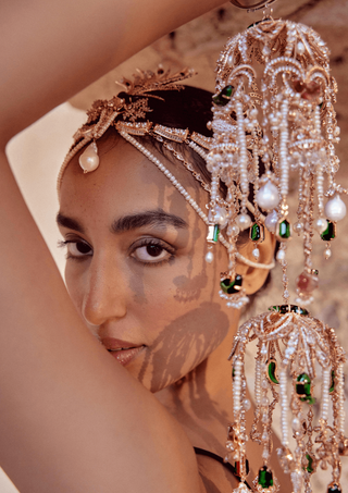 Outhouse-Rose Gold Le Palmier Kalira-INDIASPOPUP.COM