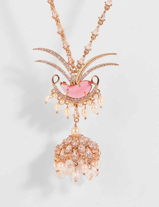 Outhouse-Rose Gold Fish Layered Necklace-INDIASPOPUP.COM