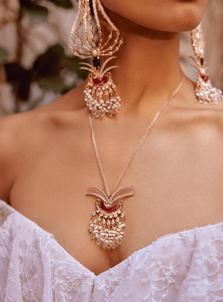 Outhouse-Rose Gold Fish Pendant Necklace-INDIASPOPUP.COM