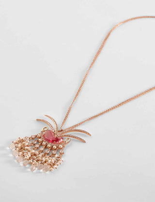 Outhouse-Rose Gold Fish Pendant Necklace-INDIASPOPUP.COM
