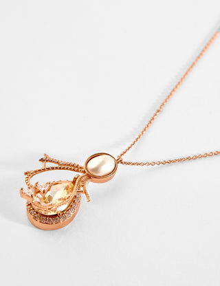 Outhouse-Rose Gold Paloma Pearl Pendant-INDIASPOPUP.COM