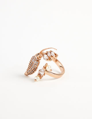 Outhouse-Rose Gold Merina Midi Wrap Ring-INDIASPOPUP.COM