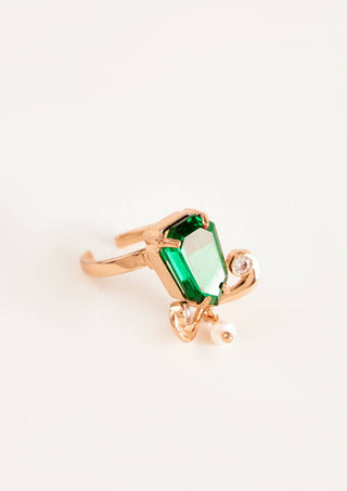 Outhouse-Jade Green Aena Gemstone Ring-INDIASPOPUP.COM