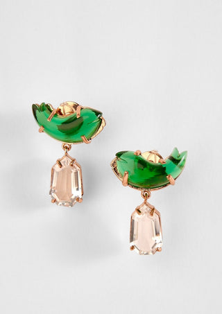 Outhouse-Rose Gold Le Cleo Drop Earrings-INDIASPOPUP.COM