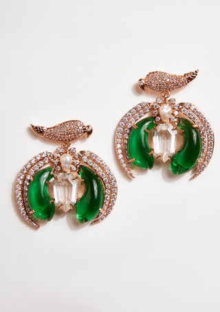Outhouse-Rose Gold Le Palmier Earrings-INDIASPOPUP.COM