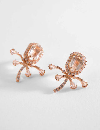 Outhouse-Champagne Faena Mini Stud Earrings-INDIASPOPUP.COM