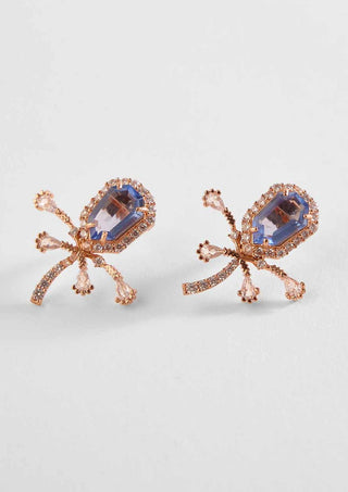 Outhouse-Tanzanite Faena Mini Stud Earrings-INDIASPOPUP.COM