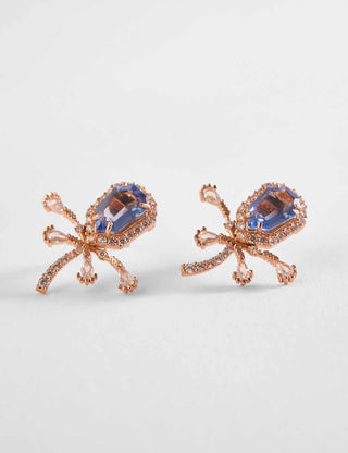 Outhouse-Tanzanite Faena Mini Stud Earrings-INDIASPOPUP.COM