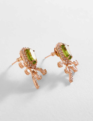 Outhouse-Jade Green Faena Mini Stud Earrings-INDIASPOPUP.COM