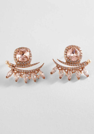 Outhouse-Rose Gold Seine Stud Earrings-INDIASPOPUP.COM