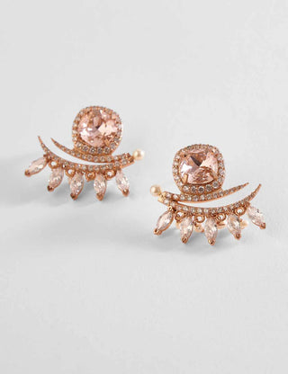 Outhouse-Rose Gold Seine Stud Earrings-INDIASPOPUP.COM