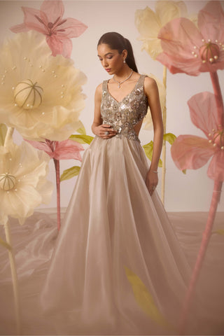 Orchid Gray Gown by Roqa available on Indiaspopup.com