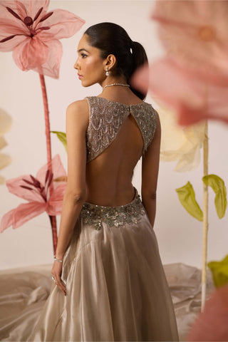 Orchid Gray Gown by Roqa available on Indiaspopup.com