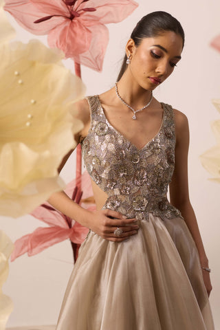 Orchid Gray Gown by Roqa available on Indiaspopup.com