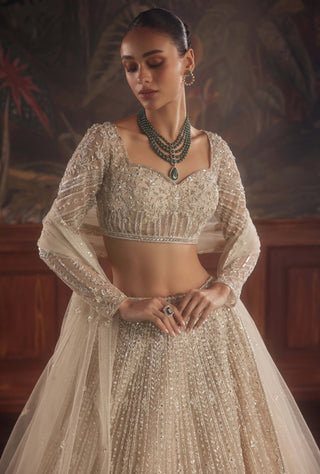 Roqa Orion Ivory Lehenga Set available on indiaspopup