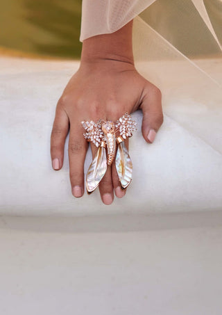 Outhouse-Rose Gold Serefina Double Ring-INDIASPOPUP.COM