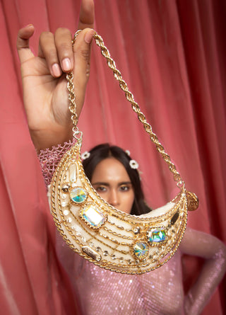 Papa Don'T Preach By Shubhika-Moonshine Gold Handbag-INDIASPOPUP.COM