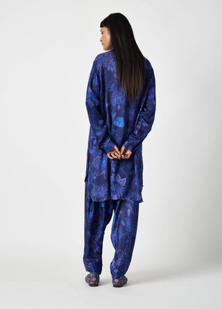 Payal Pratap-Laki Navy Blue Printed Tunic-INDIASPOPUP.COM