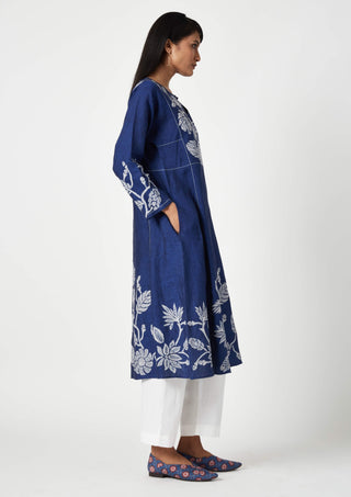 Payal Pratap-Lombok Blue Appliqué Kurta And Pants-INDIASPOPUP.COM