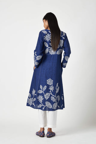 Payal Pratap-Lombok Blue Appliqué Kurta And Pants-INDIASPOPUP.COM