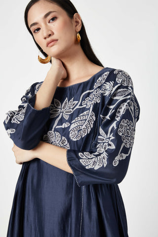 Payal Pratap-Timor Navy Appliqué Kurta And Pants-INDIASPOPUP.COM