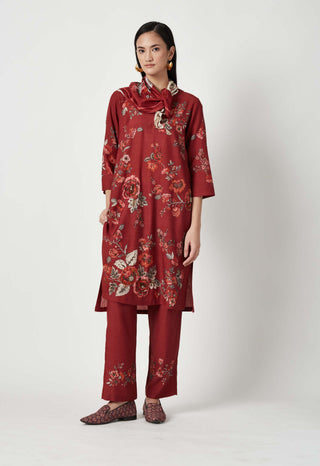 Payal Pratap-Siaba Red Printed Kurta And Pants-INDIASPOPUP.COM