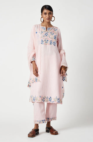 Payal Pratap-Sally Pink Embroidered Kurta Set-INDIASPOPUP.COM