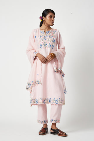Payal Pratap-Sally Pink Embroidered Kurta Set-INDIASPOPUP.COM