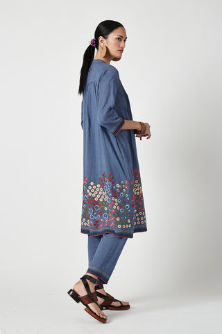 Payal Pratap-Alyssum Blue Tunic And Pants-INDIASPOPUP.COM