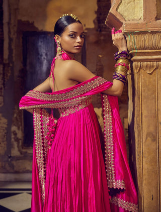 Punit Balana Gulabi Gulaal Pakeezah Anarkali Set available on indiaspopup