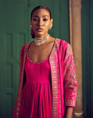 Punit Balana Gulabi Gulaal Rani Sa Anarkali And Jacket Set available on indiaspopup