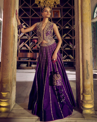 Punit Balana Baingani Amber Skirt And Koti available on indiaspopup