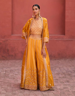 Punit Balana Mustard Rani Sa Sharara Set available on indiaspopup