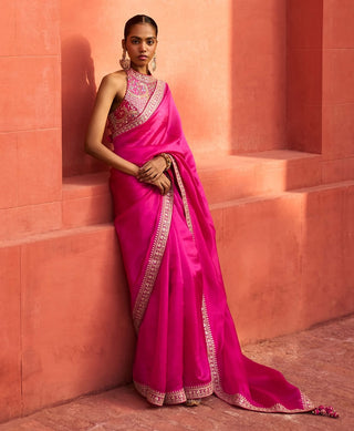 Punit Balana Rani Classic Embroidered Sari And Blouse available on indiaspopup