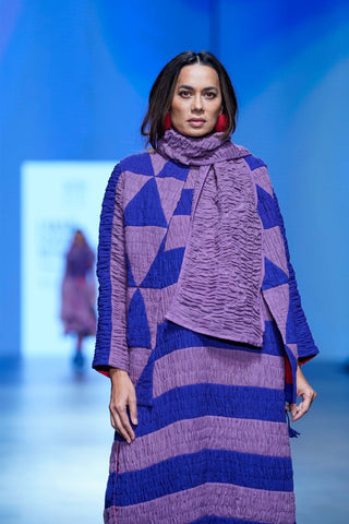 Navy Purple Tunic And Jacket Set by Ka-Sha available on Indiaspopup