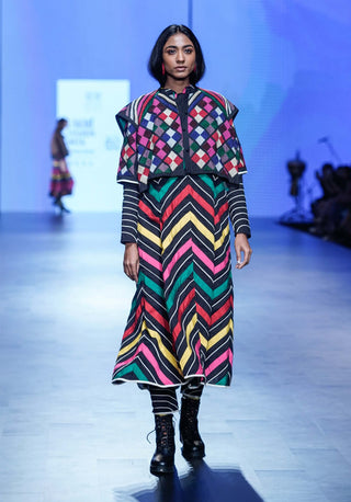 Chokan Multicolor Tunic And Jacket Set by Ka-Sha available on Indiaspopup