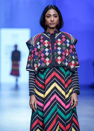 Chokan Multicolor Tunic And Jacket Set by Ka-Sha available on Indiaspopup