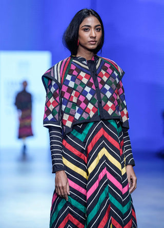 Chokan Multicolor Tunic And Jacket Set by Ka-Sha available on Indiaspopup