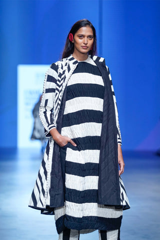Black White Pamella Jacket And Pant Set by Ka-Sha available on Indiaspopup