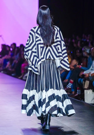 Black White Tantra Jacket And Skirt by Ka-Sha available on Indiaspopup