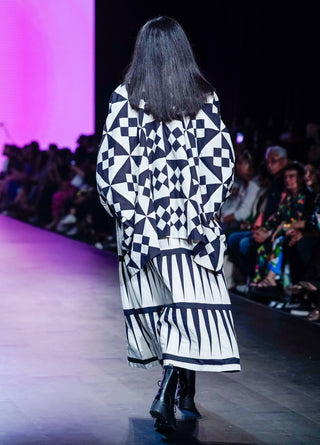 Black White Chess Shirt And Skirt Set by Ka-Sha available on Indiaspopup