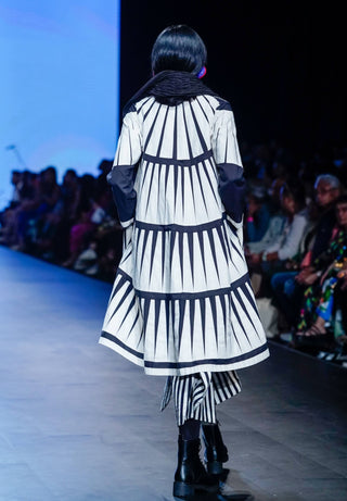 Off-White Black Trikon Jacket And Pant Set by Ka-Sha available on Indiaspopup