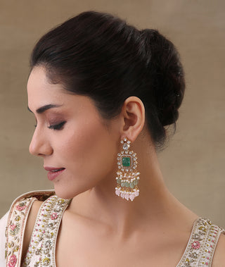 Yasi green polki choker and earrings