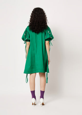 Two Point Two-Green Kittu Shirt Dress-INDIASPOPUP.COM