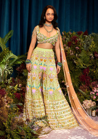 Papa Don'T Preach By Shubhika-Nova Mint Green Sharara Set-INDIASPOPUP.COM