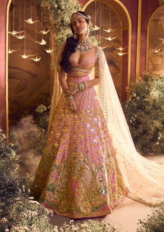 Papa Don'T Preach By Shubhika-Alice Baby Pink Bridal Lehenga Set-INDIASPOPUP.COM
