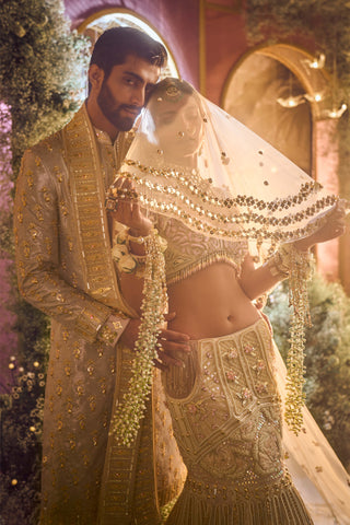 Papa Don'T Preach By Shubhika-Aria Ivory Bridal Lehenga Set-INDIASPOPUP.COM