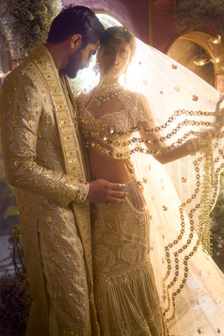 Papa Don'T Preach By Shubhika-Aria Ivory Bridal Lehenga Set-INDIASPOPUP.COM