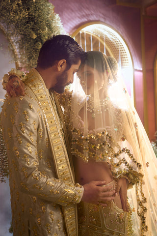 Papa Don'T Preach By Shubhika-Aria Ivory Bridal Lehenga Set-INDIASPOPUP.COM